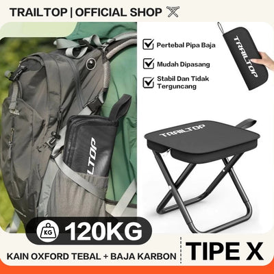 TrailTop Kursi Lipat Kecil Dan Portable Kursi Lipat Outdoor Kursi Lipat Mini Bangku Lipat Beban 120kg