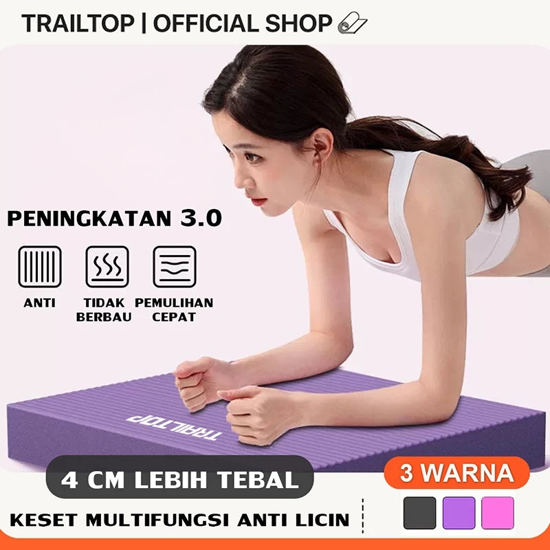 Trailtop Balance Pad NBR Matras Olahraga Ab Wheel Roller Matras Lutut Tebal 4cm