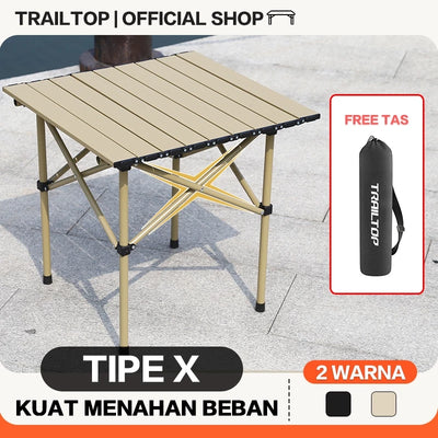 TrailTop Meja Camping Lipat Tebal Dan Tahan Aus Meja Lipat Outdoor Kuat Menahan Beban 150kg