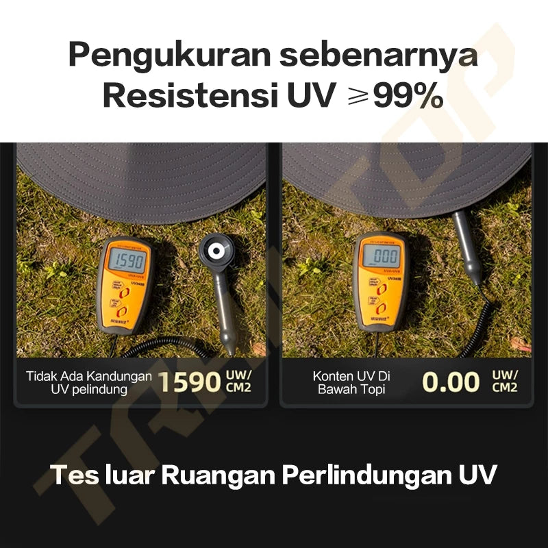 TrailTop Topi Gunung Topi Visor Lipat Pinggiran Lebar Anti UV Topi Mancing Bernapas