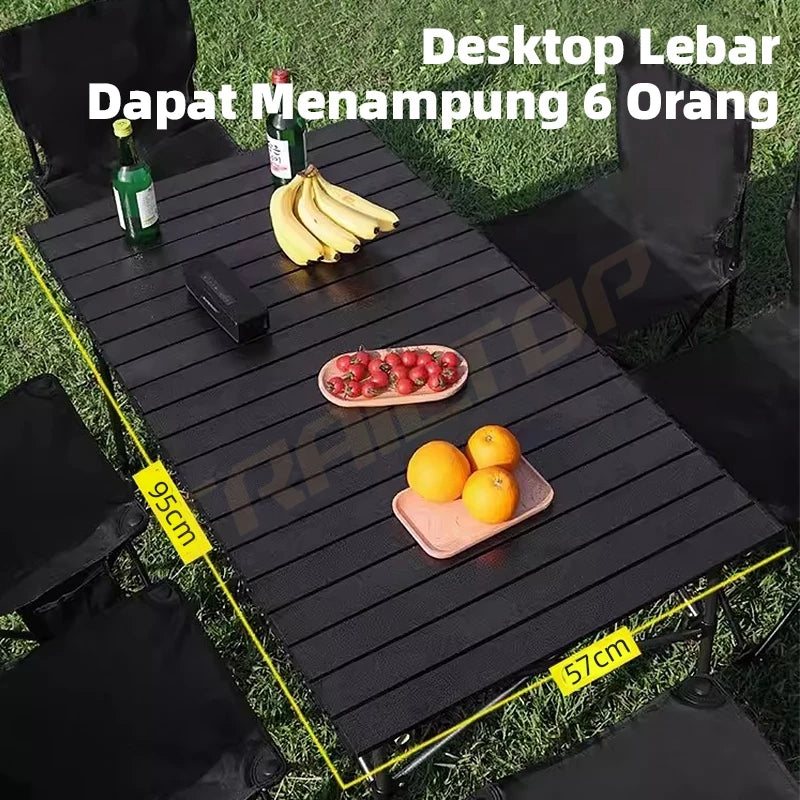 TrailTop Meja Camping Lipat Outdoor Meja Kemping Kursi Lipat Set Meja Lipat Outdoor Portable