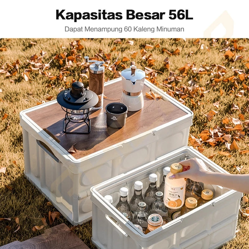 Trailtop Kotak Penyimpanan Penutup Kayu Multi Fungsi Dengan Pegangan Box Organizer Lipat