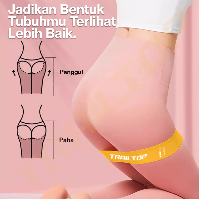 TrailTop Resistance Bands Alat Fitness 1 Set 5pcs Elastis Fitness Loop Bands Tali Fitness