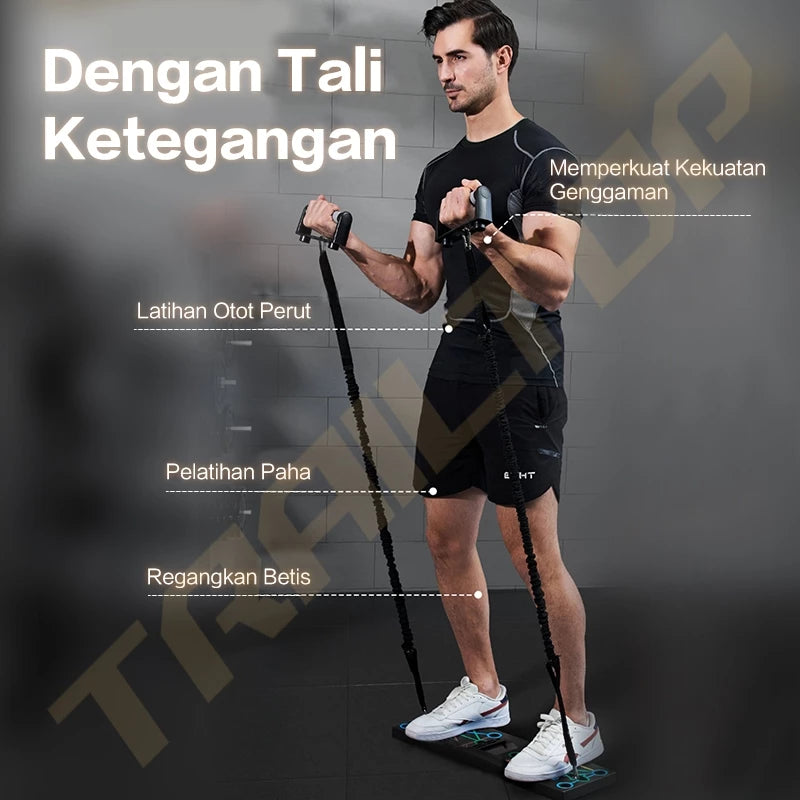 TrailTop Push Up Board 3 in 1 Alat Olahraga Di Rumah Multifungsi Resistance Band Dan Alat Push Up