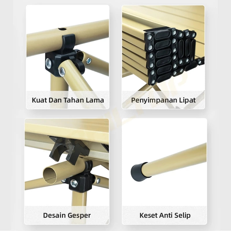 TrailTop Meja Camping Lipat Tebal Dan Tahan Aus Meja Lipat Outdoor Kuat Menahan Beban 150kg