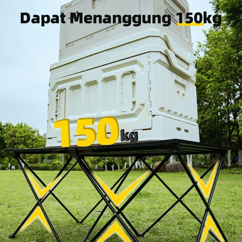 TrailTop Meja Kursi Lipat Bulat Moon 1 Set Meja Lipat Outdoor Dan Kursi Lipat Portable