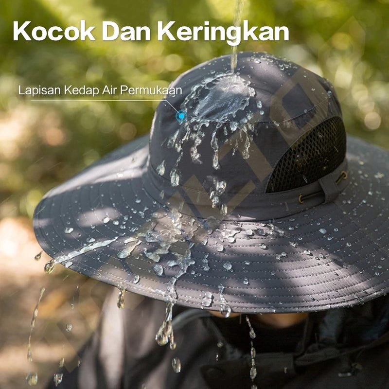 TrailTop Topi Gunung Topi Visor Lipat Pinggiran Lebar Anti UV Topi Mancing Bernapas