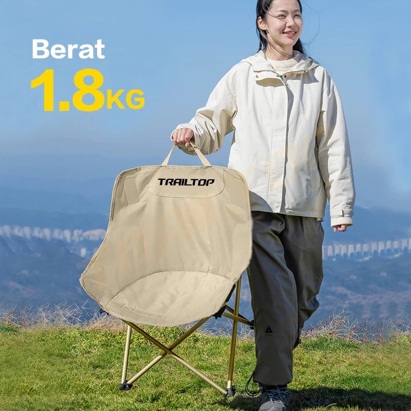 TrailTop Kursi Lipat Outdoor Kursi Camping Bulat Tahan Air Tahan Aus Dan Tahan Sobek Beban 150kg