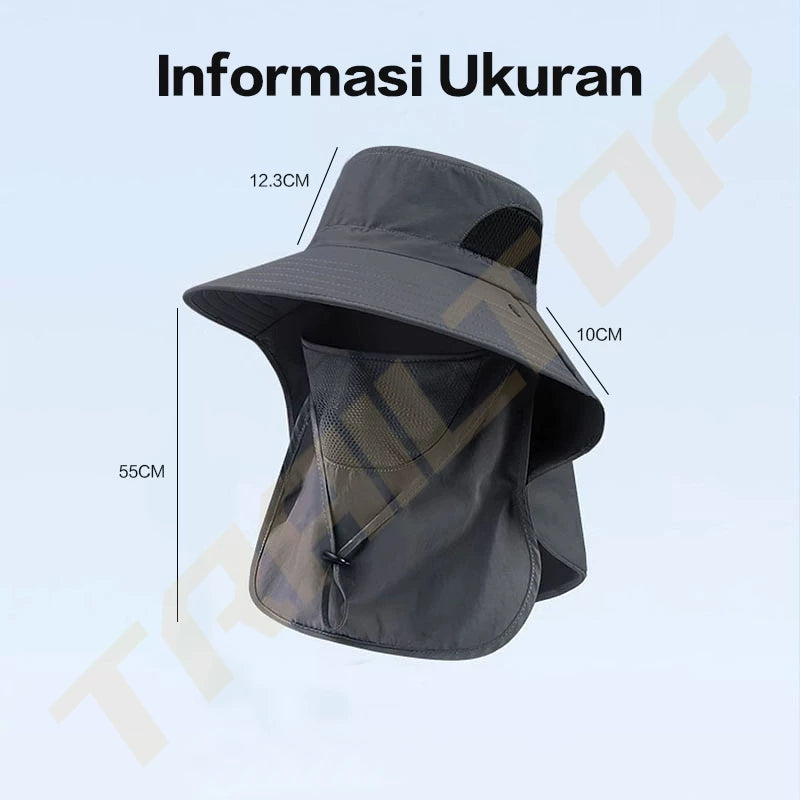 TrailTop Topi Gunung Topi Visor Lipat Pinggiran Lebar Anti UV Topi Mancing Bernapas