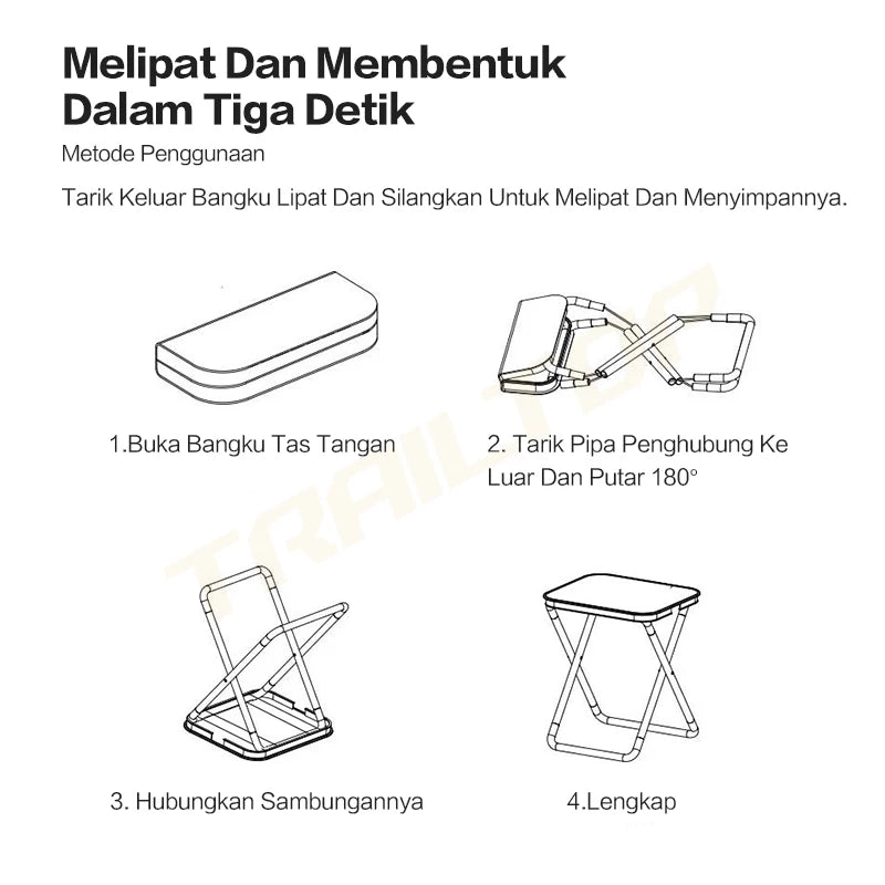 TrailTop Kursi Lipat Kecil Dan Portable Kursi Lipat Outdoor Kursi Lipat Mini Bangku Lipat Beban 120kg