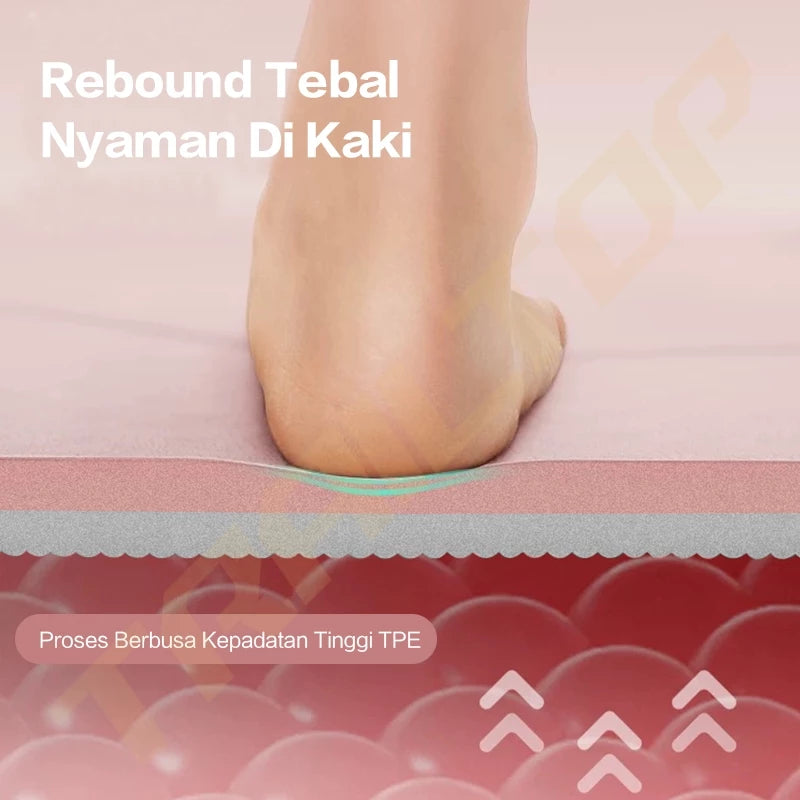 TrailTop Matras Yoga Premium TPE Yoga Mat Anti Slip Matras Olahraga Tebal 6/8 mm
