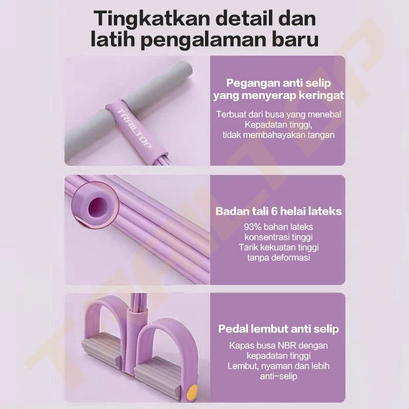 TrailTop Tummy Trimer Fitnes Alat Olahraga Pengecil Perut Tummy Trimmer Di Rumah 6 Tali