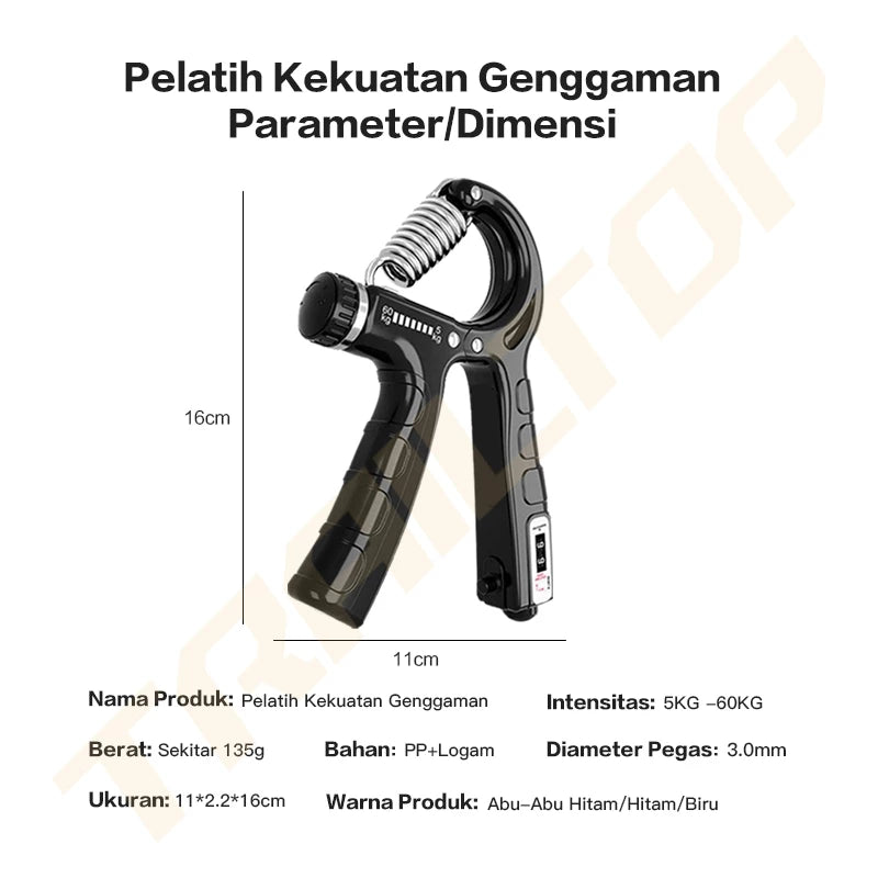 TrailTop Handgrip Adjustable Alat Bantu Fitness Otot Lengan Tangan Portable Handgrip Strength 5-60KG