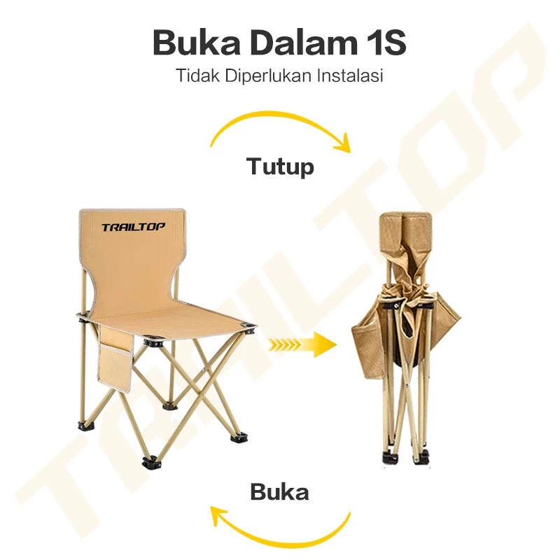 TrailTop Meja Kursi Lipat 0utdoor 1 Set Meja Lipat Outdoor Dan Kursi Lipat Serbaguna