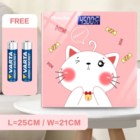TrailTop Timbangan Badan Digital Kartun Pengukuran Akurat Timbangan Layar LCD Berat Max 180kg
