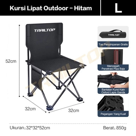 TrailTop Kursi Lipat Outdoor Kursi Camping Bulat Tahan Air Tahan Aus Dan Tahan Sobek Beban 150kg