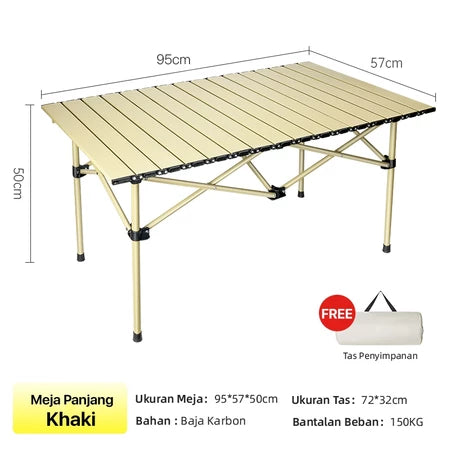 TrailTop Meja Kursi Lipat Bulat Moon 1 Set Meja Lipat Outdoor Dan Kursi Lipat Portable