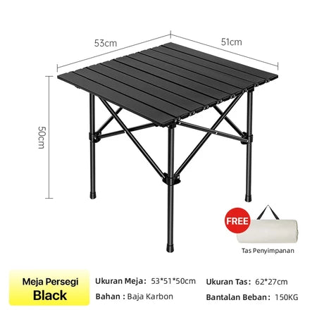 TrailTop Meja Kursi Lipat 0utdoor 1 Set Meja Lipat Outdoor Dan Kursi Lipat Serbaguna