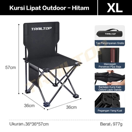 TrailTop Kursi Lipat Outdoor Kursi Camping Bulat Tahan Air Tahan Aus Dan Tahan Sobek Beban 150kg