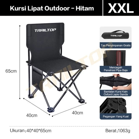 TrailTop Kursi Lipat Outdoor Kursi Camping Bulat Tahan Air Tahan Aus Dan Tahan Sobek Beban 150kg