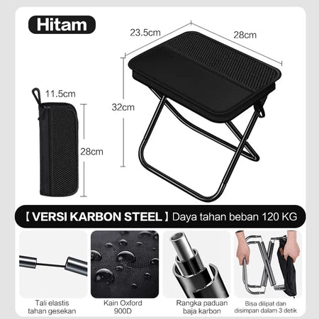 TrailTop Kursi Lipat Kecil Dan Portable Kursi Lipat Outdoor Kursi Lipat Mini Bangku Lipat Beban 120kg
