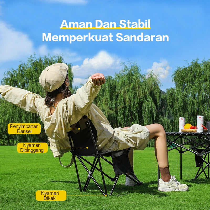 TrailTop Kursi Lipat Outdoor Serbaguna Kursi Lipat Camping Tebal Dan Tahan Aus Kursi Kemping Lipat Dan Meja Penahan Beban 120kg