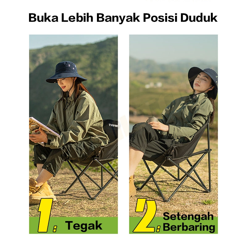 TrailTop Kursi Lipat Outdoor Portable Kuat Dan Tahan Lama Kursi Lipat Camping Santai Beban 150KG