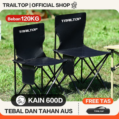 TrailTop Kursi Lipat Outdoor Serbaguna Kursi Lipat Camping Tebal Dan Tahan Aus Kursi Kemping Lipat Dan Meja Penahan Beban 120kg