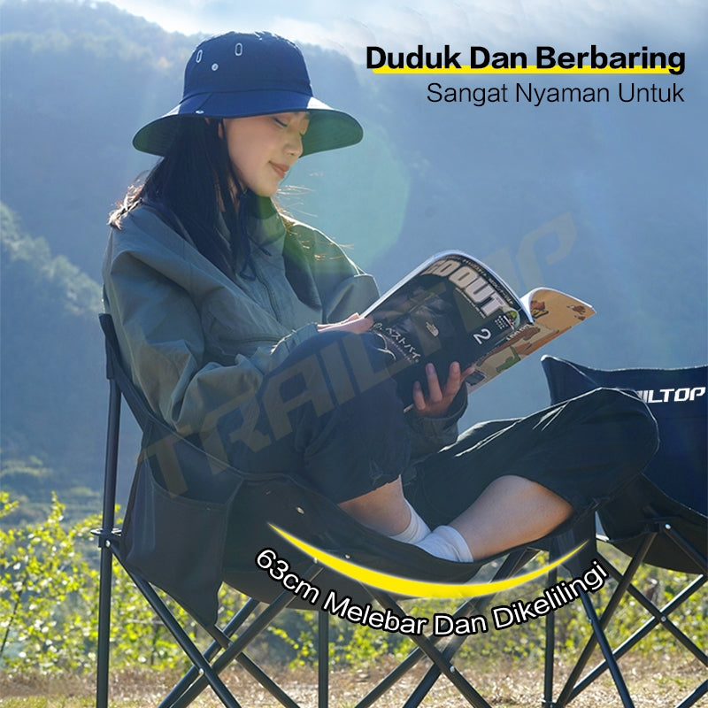 TrailTop Kursi Lipat Outdoor Portable Kuat Dan Tahan Lama Kursi Lipat Camping Santai Beban 150KG