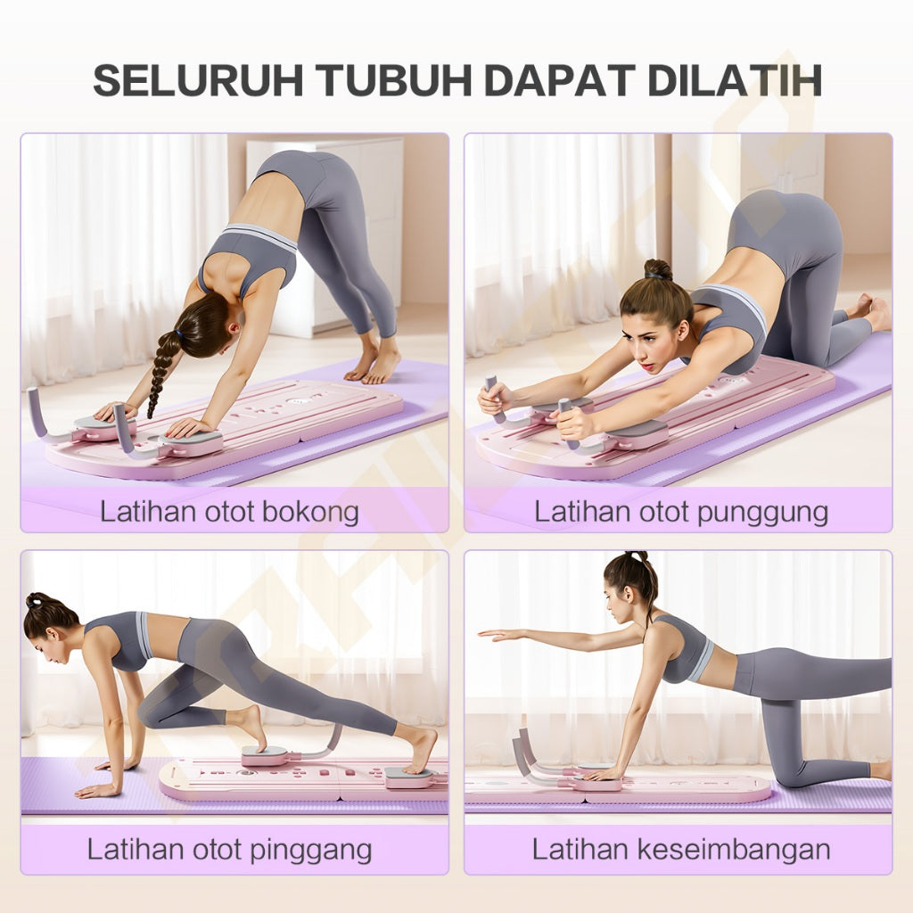 TrailTop Papan Perut Aerobik 5 ln 1 Push Up AB Wheel Roller Plank Trainer Alat Sit Up