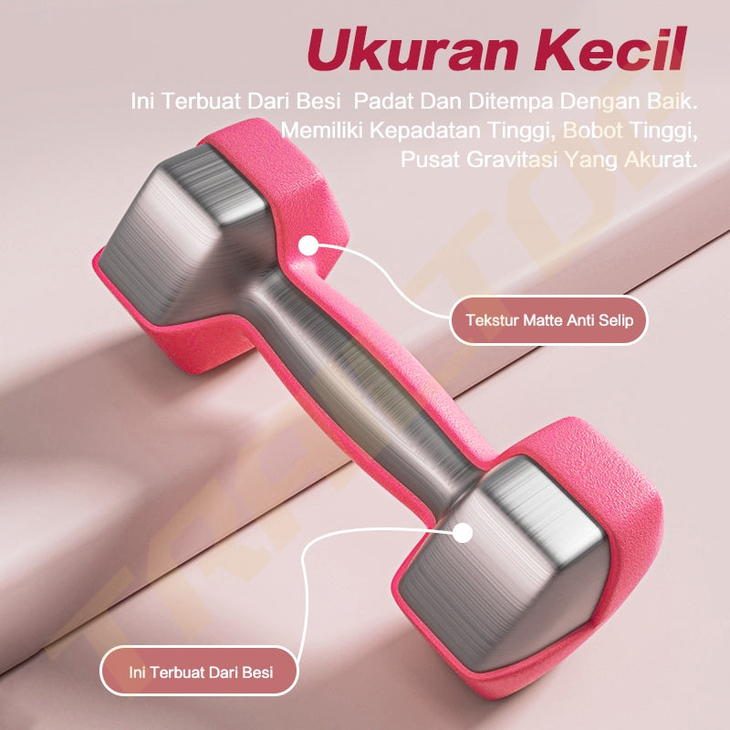 TrailTop Dumbell Barbel 2kg Sepasang Gym Fitnes Home Workout Olahraga Rumah