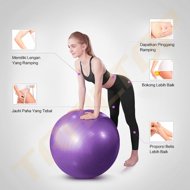 TrailTop Gym Ball Free Pompa Gym Ball Ibu Hamil 65/75cm Bola Yoga Alat Olahraga