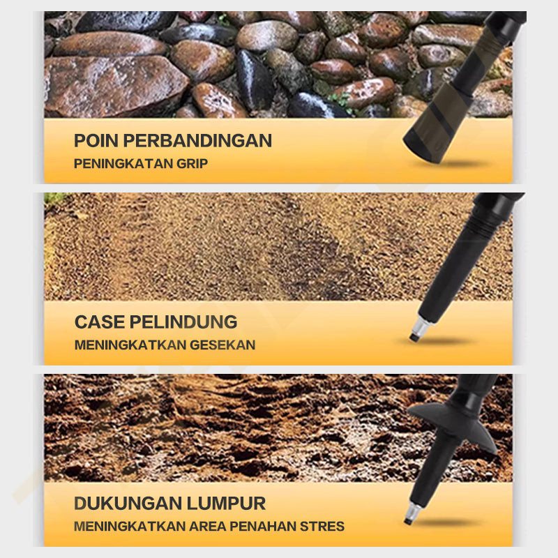 TrailTop Tracking Pole Lipat Tongkat Gunung Trekking Hiking Dapat Diatur Sesuka Hati 65-135cm