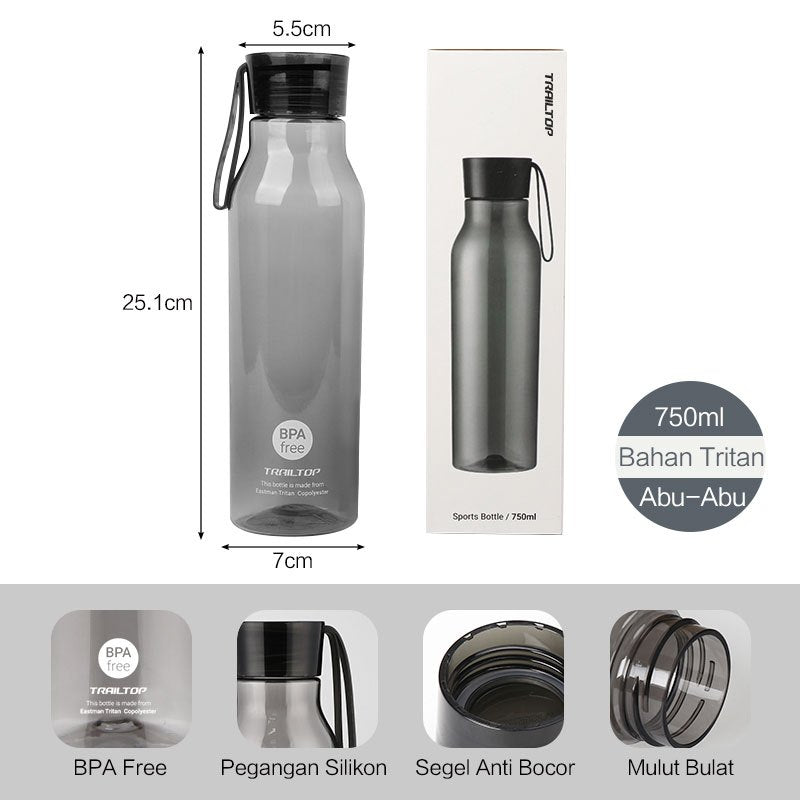 Trailtop Botol Minum 750ml BPA Free Botol Minum Bahan Tritan Tahan Panas Dan Dingin