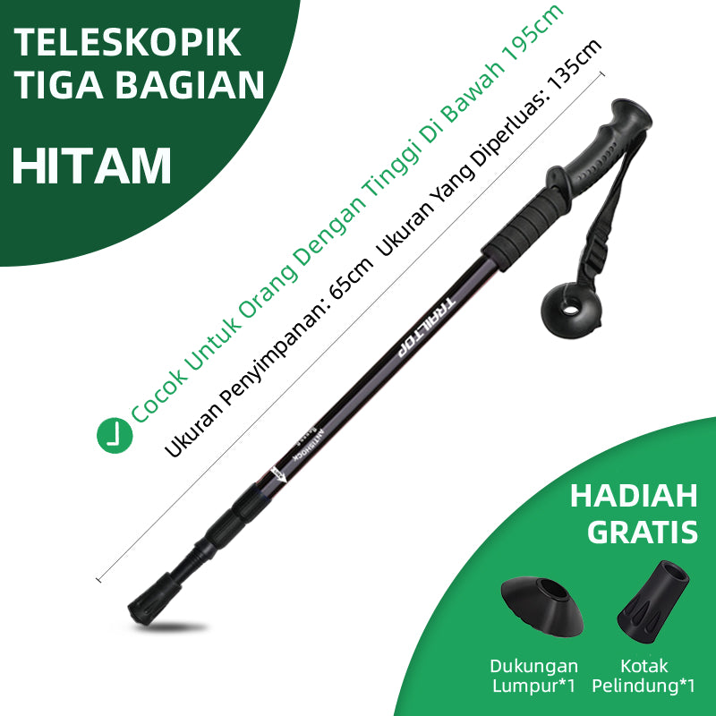 TrailTop Tracking Pole Lipat Tongkat Gunung Trekking Hiking Dapat Diatur Sesuka Hati 65-135cm
