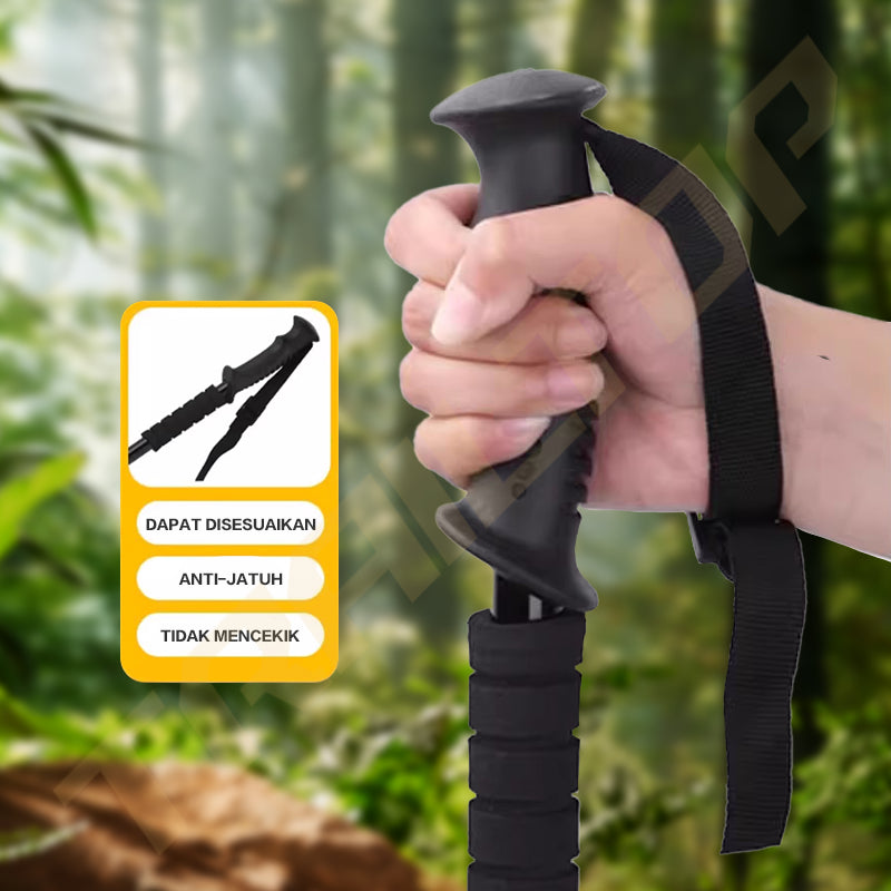 TrailTop Tracking Pole Lipat Tongkat Gunung Trekking Hiking Dapat Diatur Sesuka Hati 65-135cm