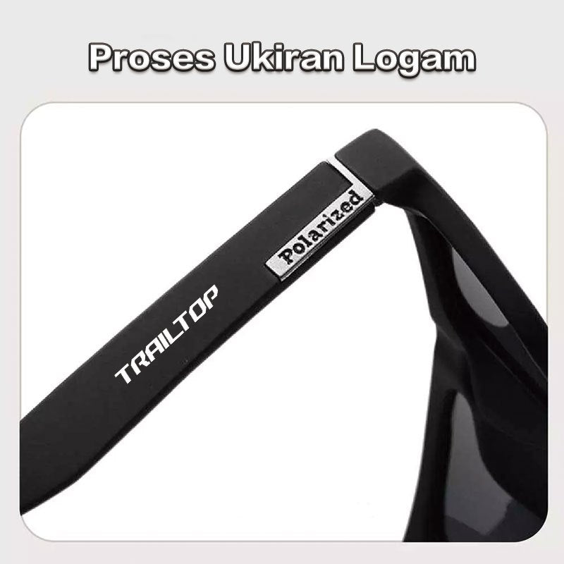 TrailTop Kacamata Hitam Pria Wanita Aviation HD Polarized UV400 Anti Silau Cahaya Matahari
