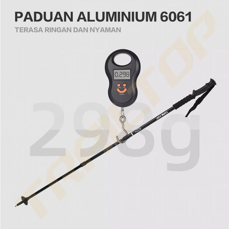 TrailTop Tracking Pole Lipat Tongkat Gunung Trekking Hiking Dapat Diatur Sesuka Hati 65-135cm