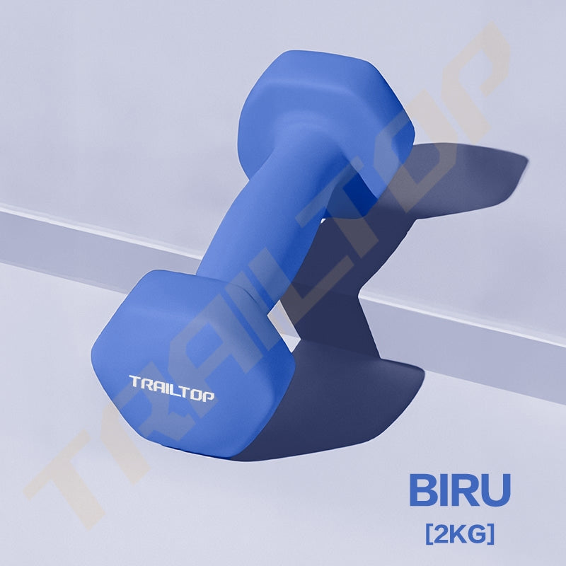 TrailTop Dumbell Barbel 2kg Sepasang Gym Fitnes Home Workout Olahraga Rumah
