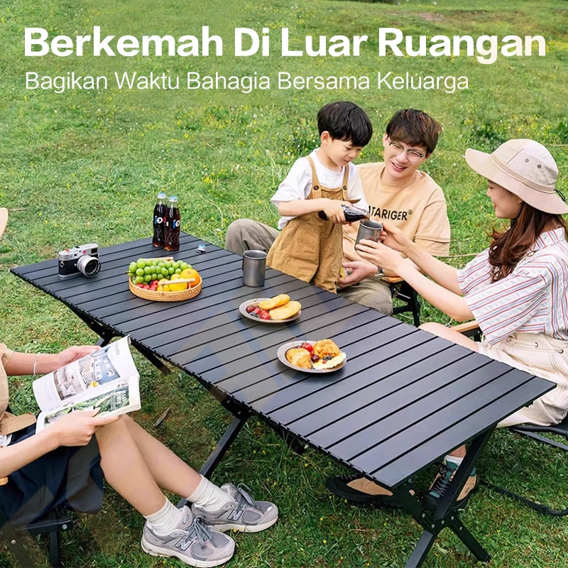 TrailTop Meja Lipat Panjang Outdoor dan Kursi Lipat