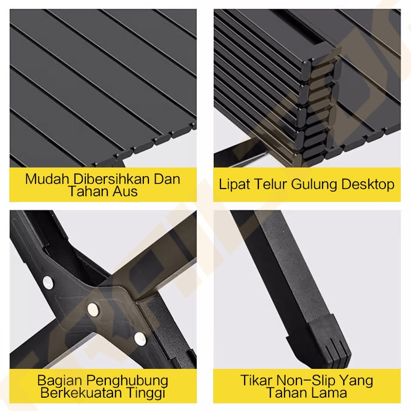 TrailTop Meja Lipat Panjang Outdoor dan Kursi Lipat