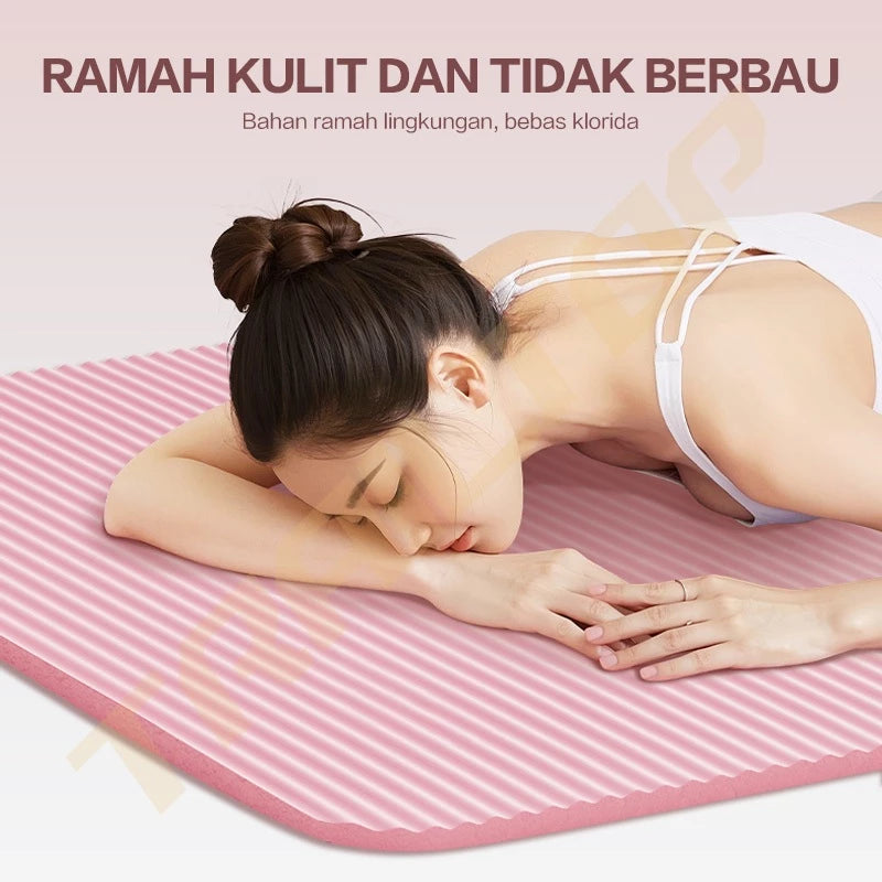 TrailTop Yoga Mat NBR Matras Olahraga With Tas Matras Yoga Anti Slip Karpet Olahraga Tebal 8-10mm