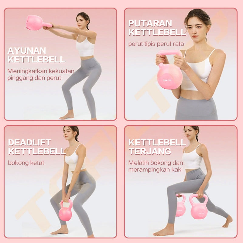 TrailTop Kettlebell Dumbell Barbel 2kg 4Kg 6KG Gym Fitnes Home Workout Olahraga Rumah