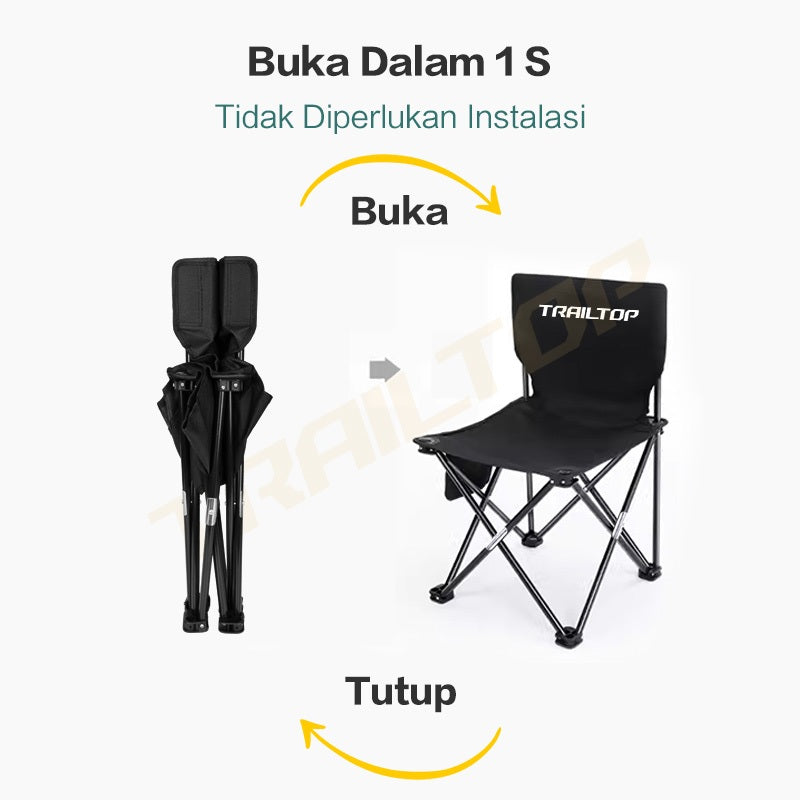 TrailTop Kursi Lipat Outdoor Serbaguna Kursi Lipat Camping Tebal Dan Tahan Aus Kursi Kemping Lipat Dan Meja Penahan Beban 120kg