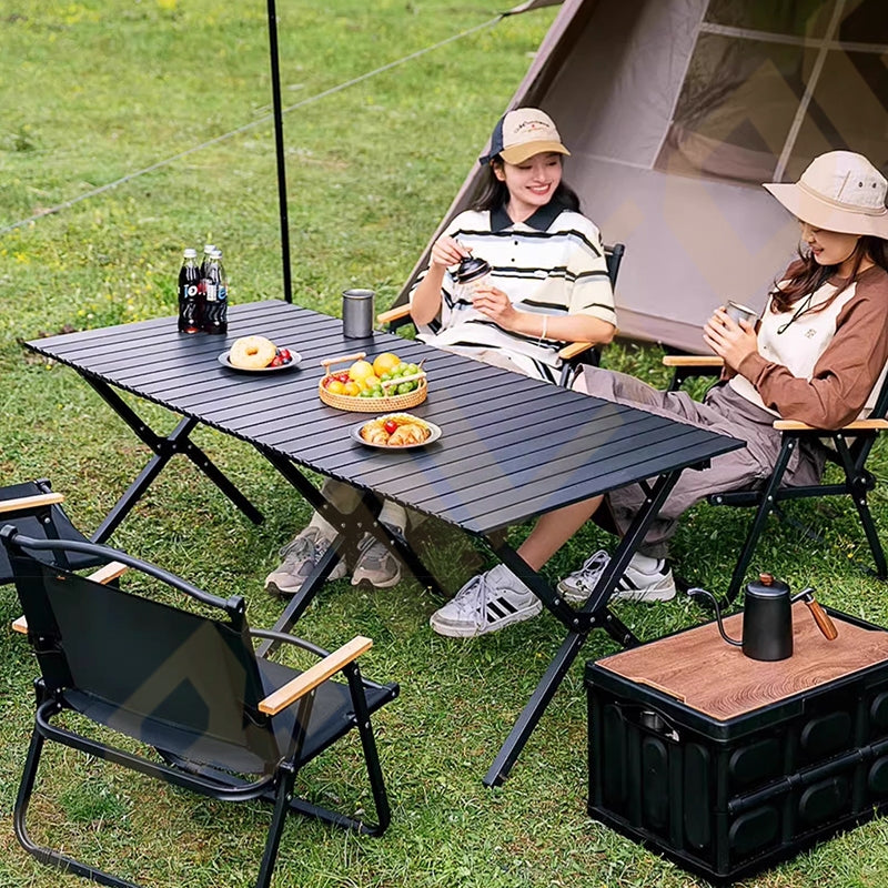 TrailTop Meja Lipat Panjang Outdoor dan Kursi Lipat