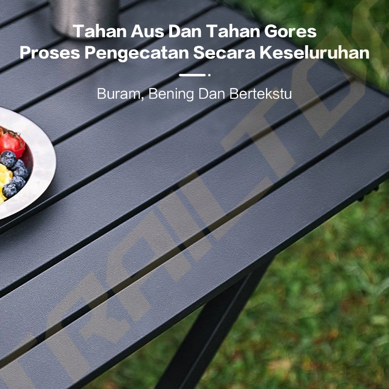 TrailTop Meja Lipat Panjang Outdoor dan Kursi Lipat
