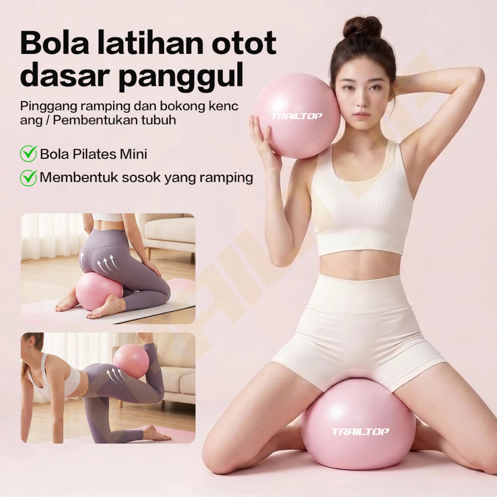 READY TrailTop Bola Yoga Mini Pilates Ball Anti Burst Bola Senam Fitness Core Exercise Gym untuk Wanita & Pria