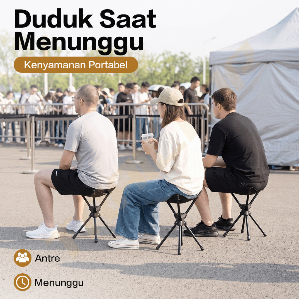TrailTop Kursi Lipat Camping Putar 360° Portable Kursi Outdoor Pancing Hiking Piknik Tahan 150KG