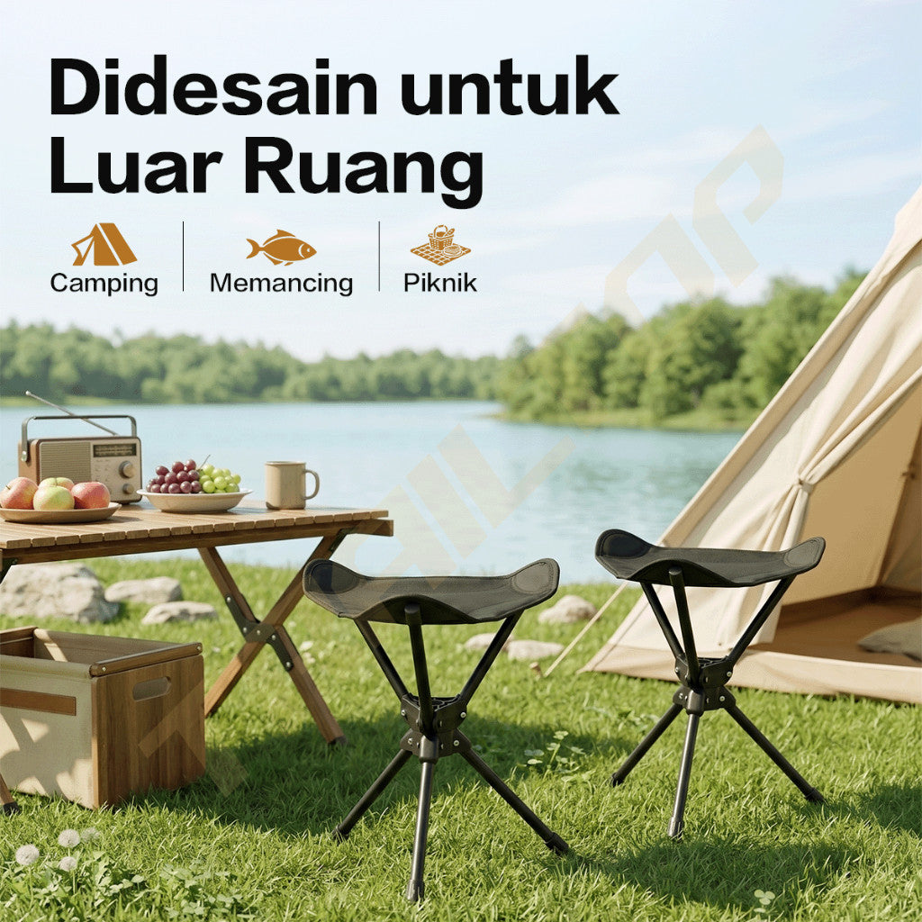 TrailTop Kursi Lipat Camping Putar 360° Portable Kursi Outdoor Pancing Hiking Piknik Tahan 150KG