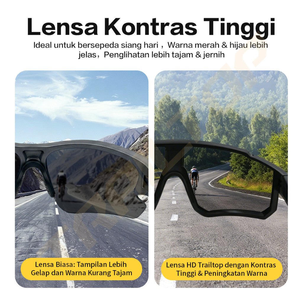 TrailTop Kacamata Sepeda Sport Outdoor Kacamata Hitam Aviation HD Polarized UV400 Anti Silau